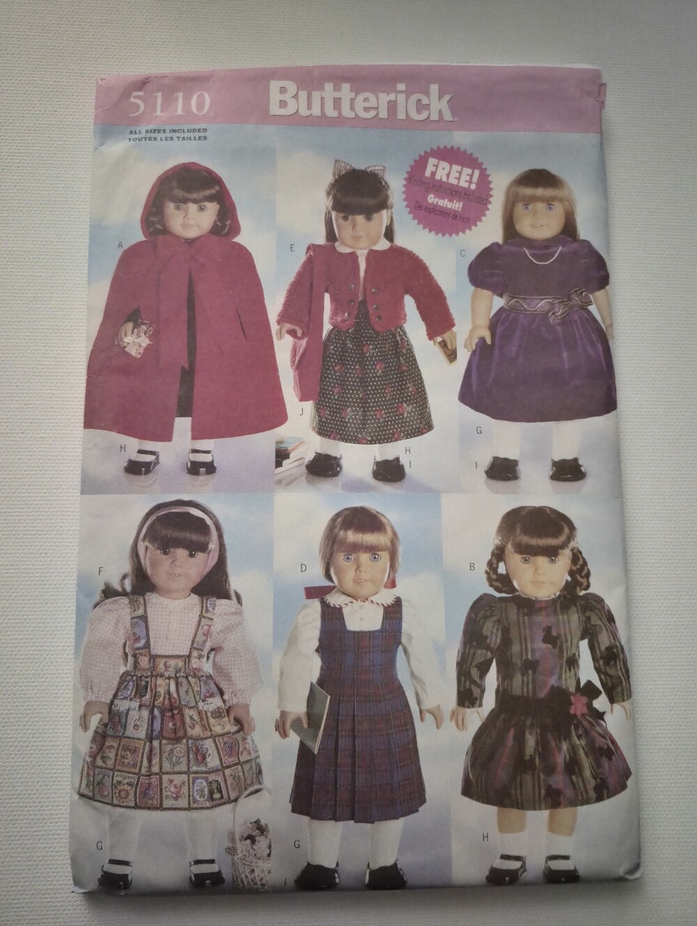 Butterick 18" Doll Pattern 5110 - UNCUT